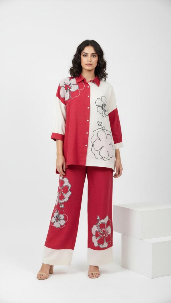 Crimson Bloom Co-Ord Set