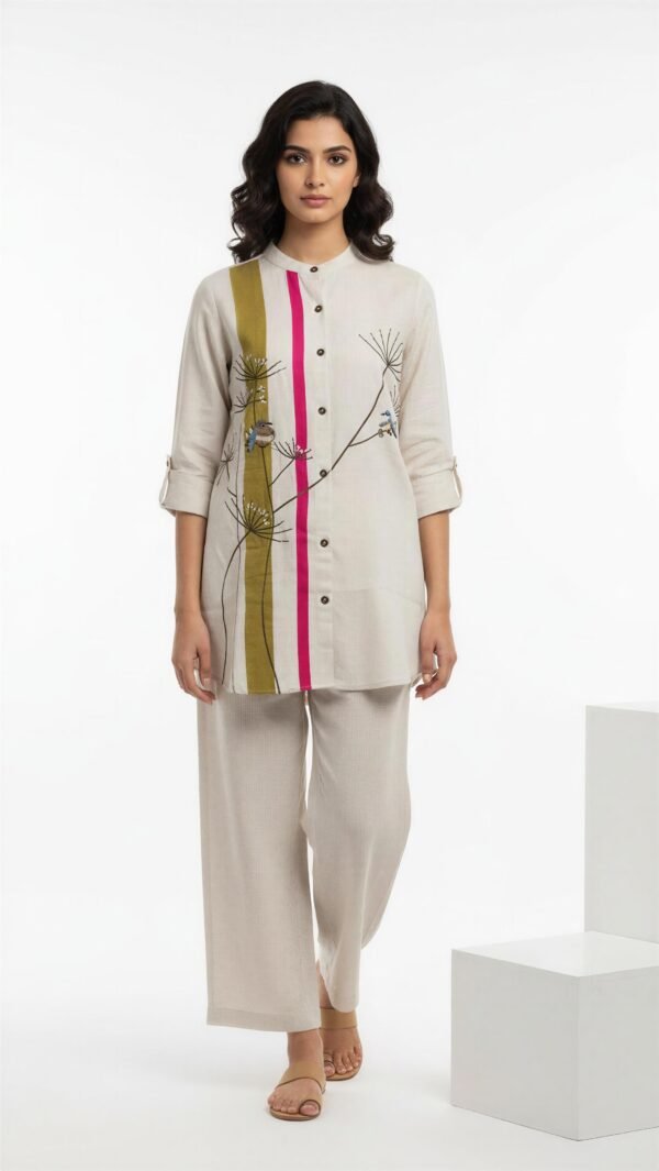 Ivory Artline Printed Kurta Co-ord Set