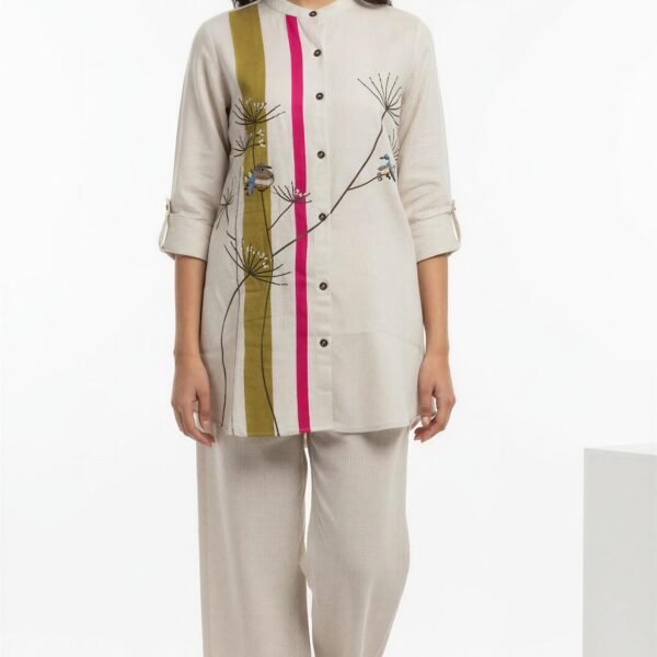Ivory Artline Printed Kurta Co-ord Set