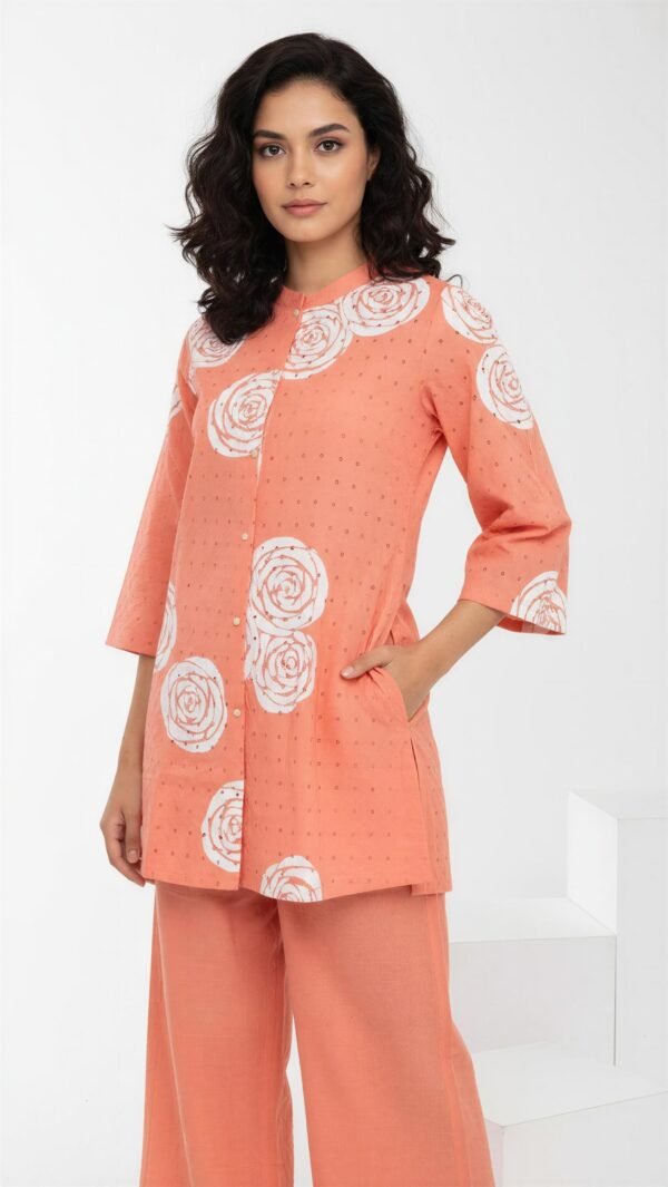 Peach Rose Print Co-ord Set