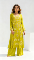 Lime Blossom Embroidered Kurta Set