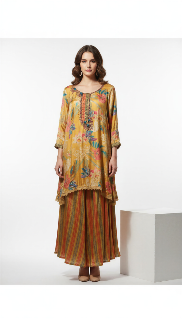 Golden Garden Floral Kurta Set