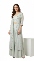 Mint Aura Embroidered Ensemble