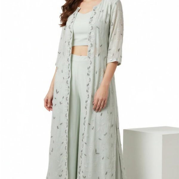 Mint Aura Embroidered Ensemble